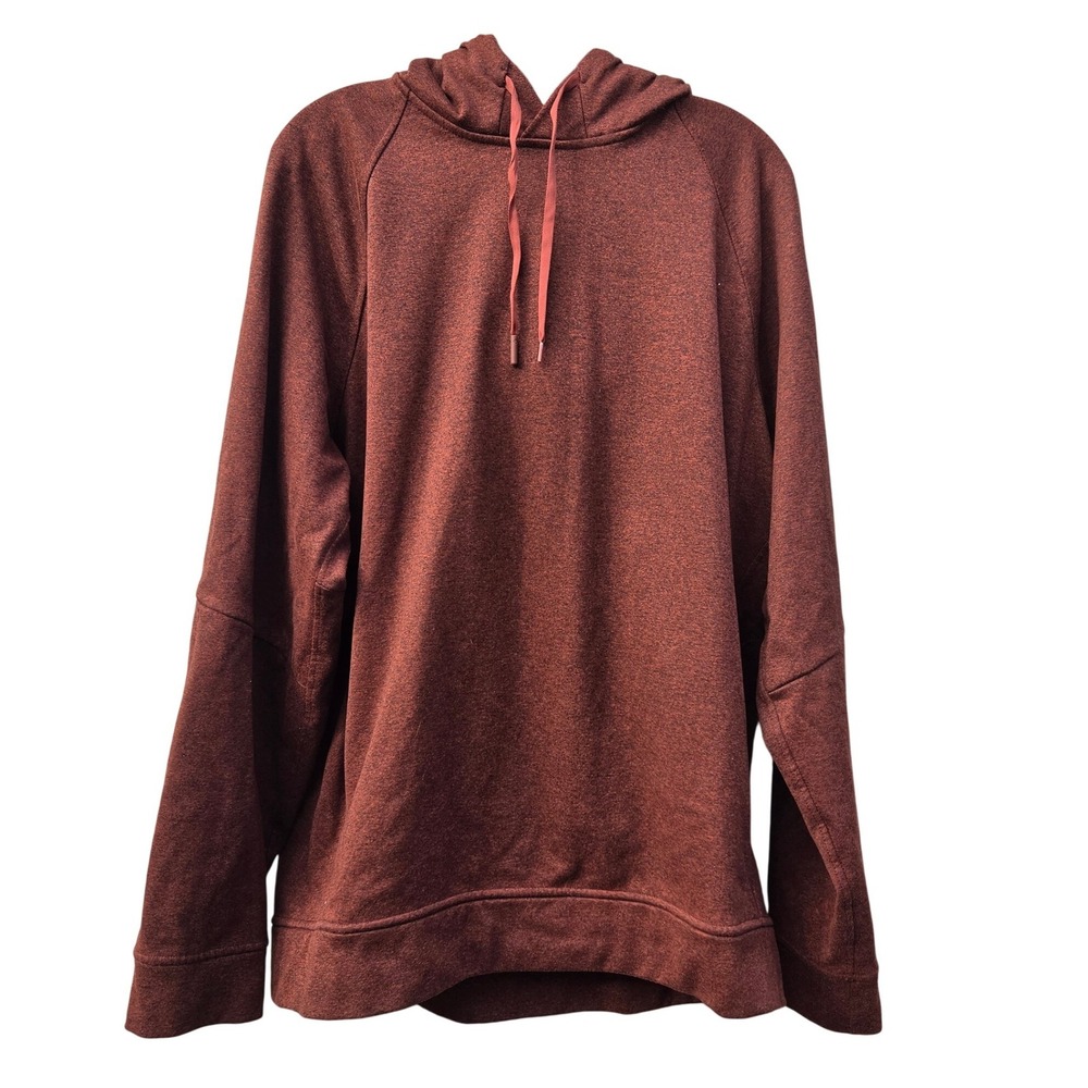 Lululemon Mens City Sweat Pullover Hoodie Dark Terracotta Sporty Thermo Fleece L